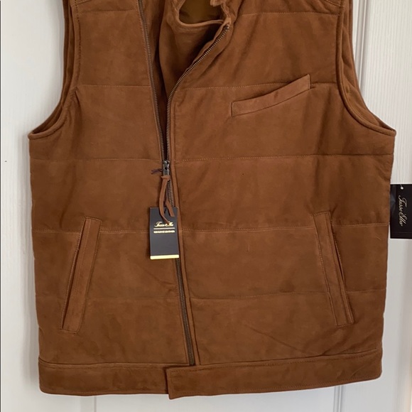 Tasso Elba Mens Suede Winter Vest - Picture 6 of 8